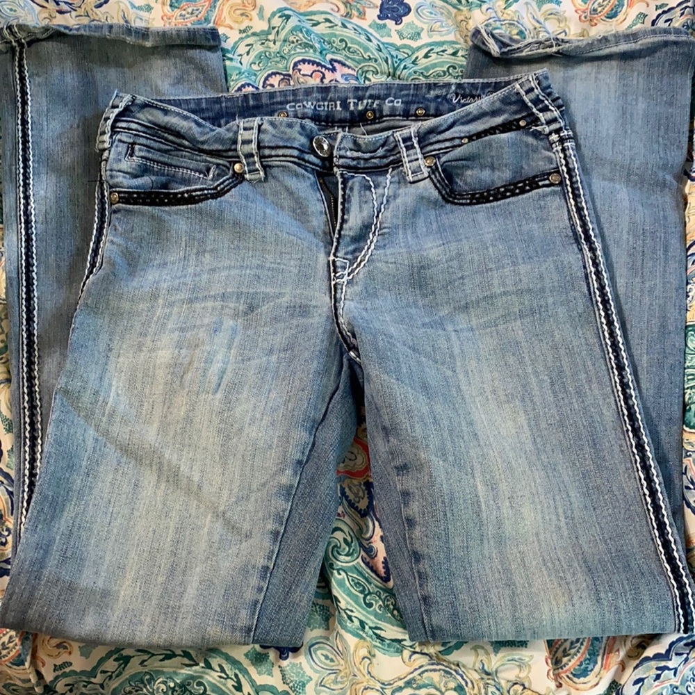 Cowgirl Tuff Bootcut Jeans with Cross Design